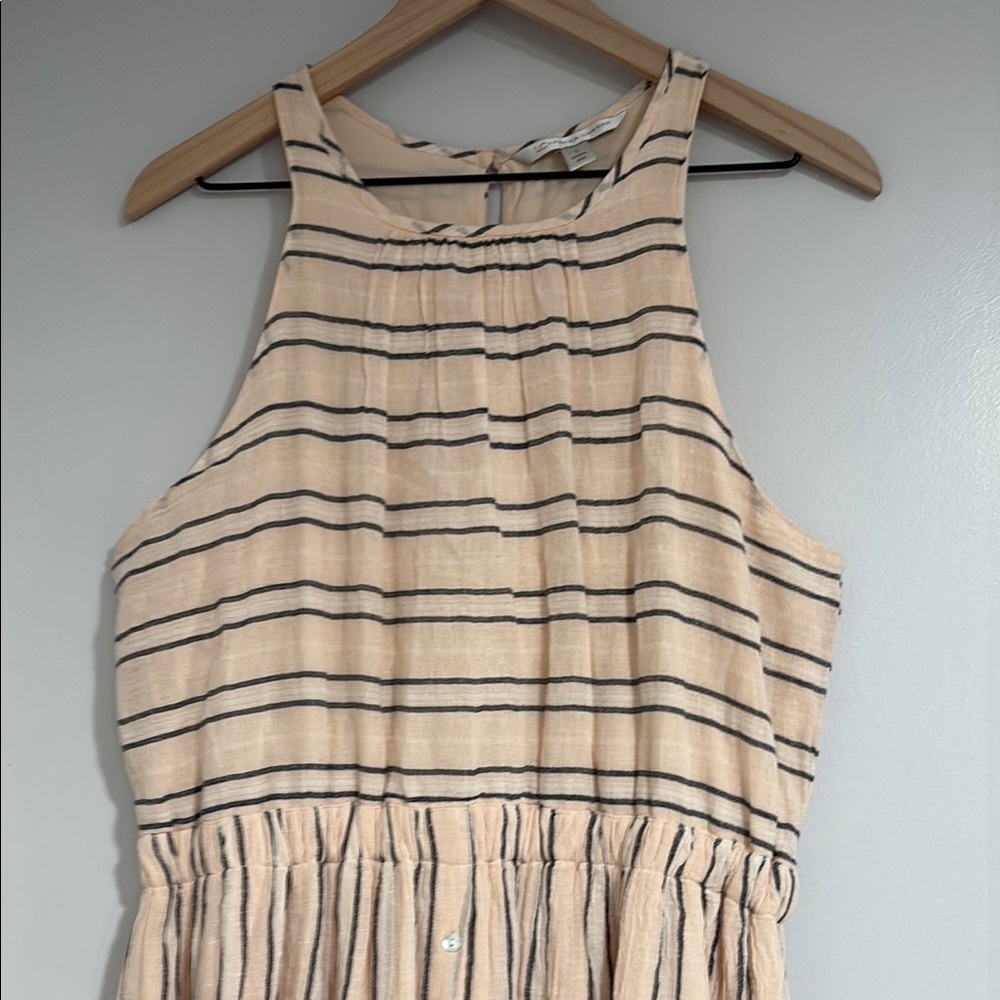 LC Lauren Conrad Peach and Black Striped Maxi Dress Size Lg